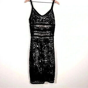 Dolce Cabo Black Crochet Dress nude body con mini women’s‎ small date